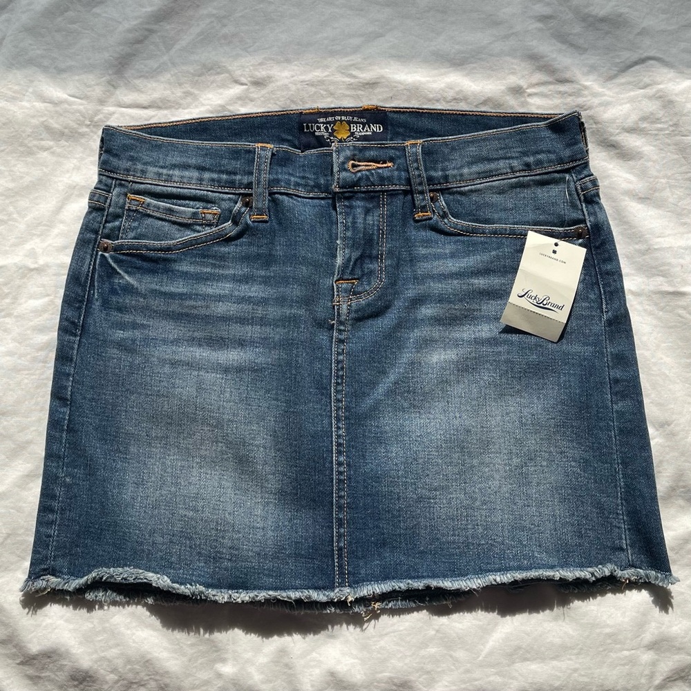 NWT Lucky Brand Blue Denim Jean Mini Skirt